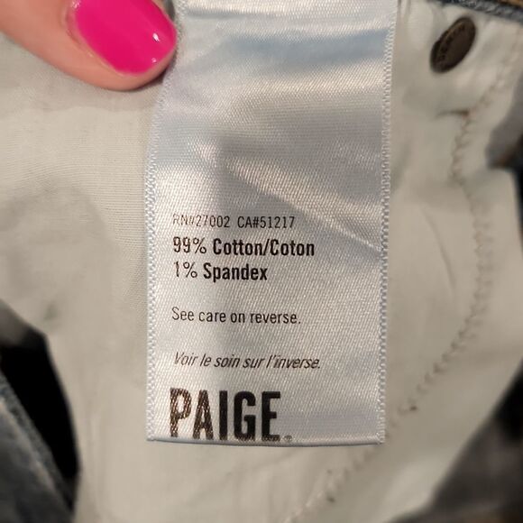 Medium wash Paige roll up jean shorts size 32. - Picture 3 of 9